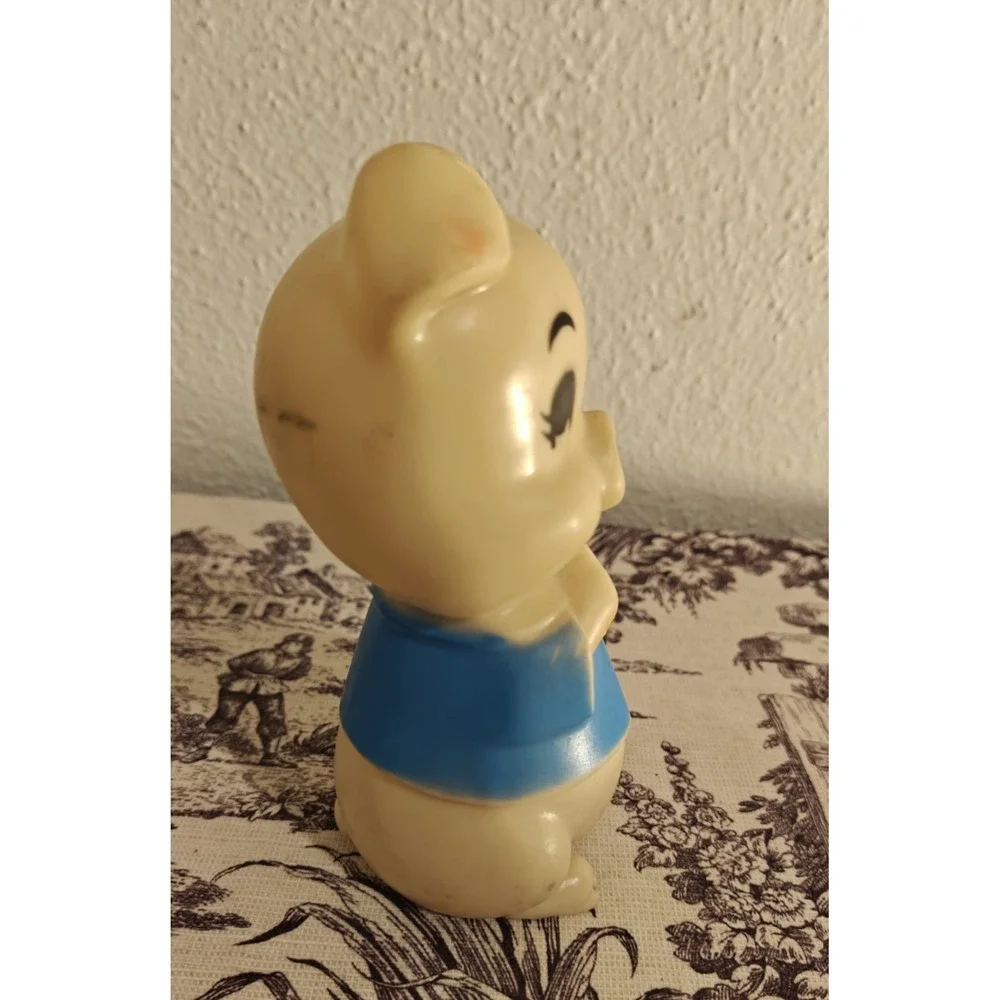 Vintage Sanitoy Rubber Pig Squeak Toy Baby Nursery 6.5 inch Squeaker